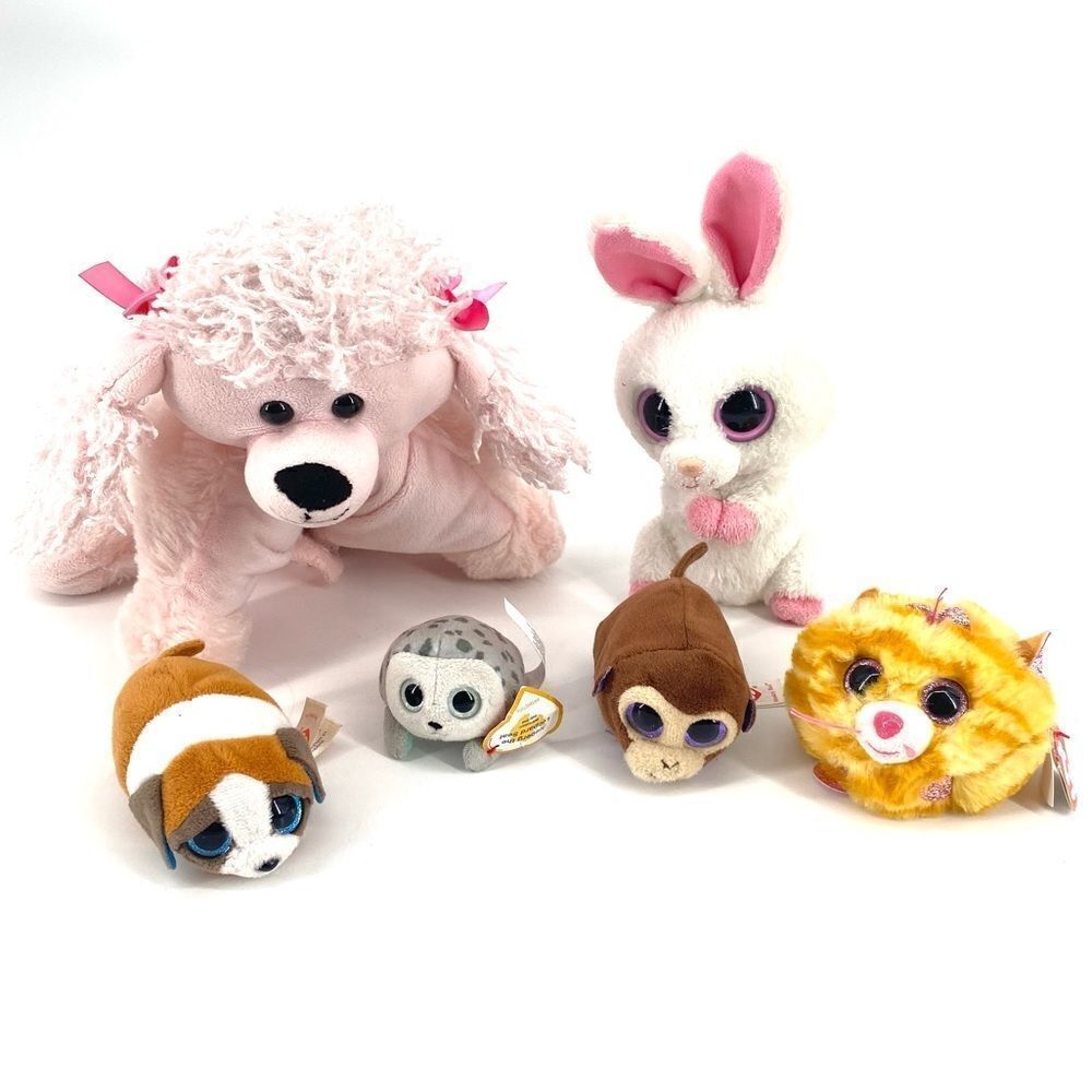 TY mini stuffed animals‎ monkey seal bunny Guinea pig pillow pal tabitha carrots